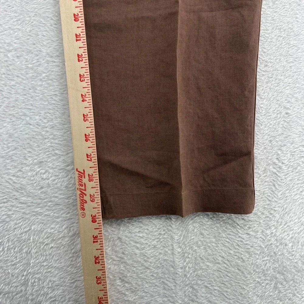 Vintage Banana Republic Mens Pants 33R Brown 100% Irish Linen Flat Front